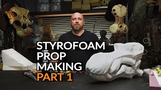 Styrofoam Prop Making Part 1 Designing Carving amp Texturing  PREVIEW [upl. by Arleta]