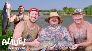 Brad and Matty Matheson Go Noodling for Catfish Part 1  Its Alive  Bon Appétit [upl. by Ymac]