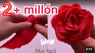 Como haces flores de papel crepe San Valentín [upl. by Nahtnanhoj197]