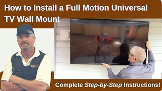 How to Install a Full Motion Universal TV Wall Mount [upl. by Aiuqat]