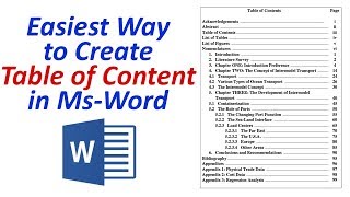 Table of Content बनाने का सबसे आसान तरीका  Insert Table of Content in Microsoft Word Trick [upl. by Orlena]