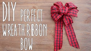 DIY  Perfect Wreath Ribbon Bow [upl. by Rimas]