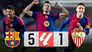 BARCELONA VS SEVILLA 51 LA LIGA 202425  MATCH REVIEW [upl. by Ytteb]