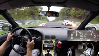 Nissan 200SX on slippy Nürburgring Nordschleife S13 CA18DET 17082019 日産 ニュルブルク 4K [upl. by Amolap817]