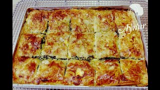 Einfachste und schnellste Börek Rezept IIspanakli kolay tepsi böregi Baklavalik yufkayla [upl. by Euhsoj]