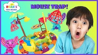 Family fun game for kids Mouse Trap Egg surprise Toys Challenge Ryan ToysReview [upl. by Tia338]