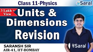 Units and Dimensions Revision  Physics Class 11 JEE NEET [upl. by Adle993]