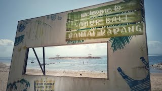 KARANG BEACH SANUR  CALM OCEAN VIEW BOAT PIGEONS SHADY TREES [upl. by Xanthus400]