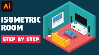 Isometric room  Illustrator CC tutorial STEP BY STEP [upl. by Fleece877]