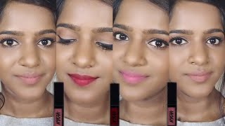 Nykaa Matte to Last Liquid Lipstick On Dark Skin Review amp Swatches💖 [upl. by Morganne68]