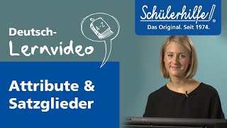 Attribute  Satzglieder 🎓 Schülerhilfe Lernvideo Deutsch [upl. by Enaitsirk]