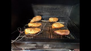 Smoked Chicken Breasts Green Mountain DB Meat Probe vs iGrill 2 [upl. by Harriett990]