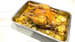 POULET RÔTI AU FOUR RECETTE FACILE ET RAPIDE [upl. by Ydollem273]