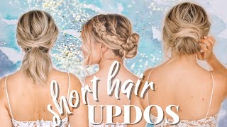 Updo Hairstyles for Short Hair  Kayley Melissa [upl. by Eleumas]