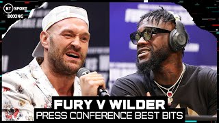 Fury back on the Mic Wilder silent Tyson Fury v Deontay Wilder 3 Press Conference highlights [upl. by Htiduj691]