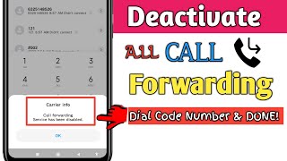 Deactivated Call Forwarding By Simple Code Number [upl. by Sinnaiy]