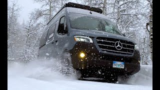 2020 Revel in the SNOWY Rocky Mountains  Winnebago Sprinter 4x4 Van Life [upl. by Irmine]