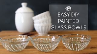 Easy DIY Painted Glass Bowls  MAKE [upl. by Ziwot]