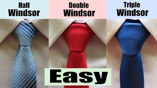 How to tie a Windsor Knot  Half Double Triple Windsor [upl. by Yborian]