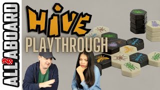 HIVE  Board Game  2Player Playthrough  Battle of the Insects [upl. by Adnovay]