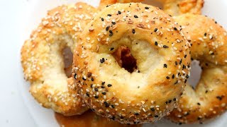 2 Ingredient Bagels  IMPROVED Weight Watchers Bagel Recipe [upl. by Gilbert882]