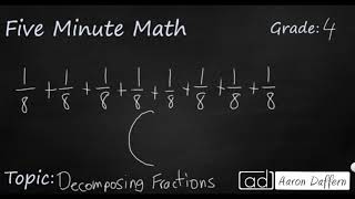 4th Grade Math Decomposing Fractions [upl. by Armelda]