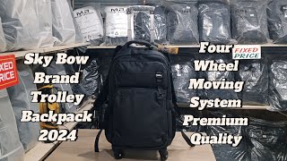 Sky Bow Premium Backpack Trolley Four Wheel Moving System [upl. by Mccourt]