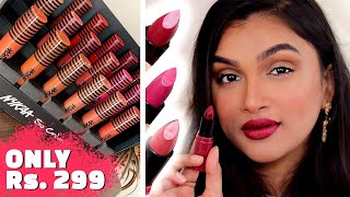 NYKAA SO CREME CREAMY MATTE LIPSTICK  Review amp Swatches  BeautiCo [upl. by Horowitz669]