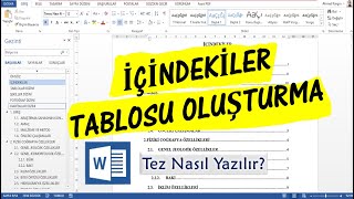 Tez Yazımı 38 Bölüm I İçindekiler Tablosu Oluşturma [upl. by Essirahs]