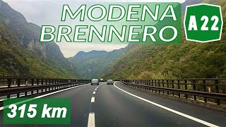 A22  MODENA  BRENNERO  Autostrada del Brennero  Percorso completo [upl. by Acinomahs]