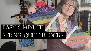 How to Make String Quilt Blocks BeginnerFriendly Scrap Quilting Project [upl. by Nortal]