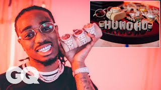 Quavo Shows Off His Insane Jewelry Collection  GQ [upl. by Anirat]