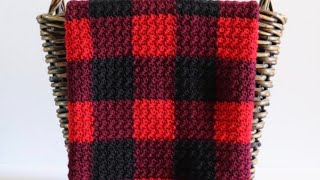 Red Buffalo Check Crochet Blanket [upl. by Ennej956]