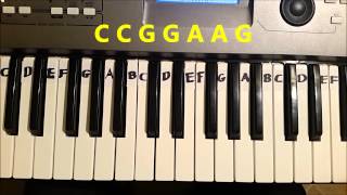 How To Play ABC Alphabet Song Easy Piano Keyboard Tutorial [upl. by Milah729]