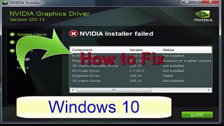 How to Fix Nvidia Driver Installation failed in Windows 10 [upl. by Schrick]