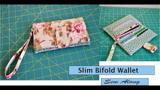 Sew a slim bifold wallet with wristlet strap [upl. by Lorenzo999]