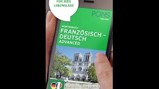 PONS Wörterbuch Translator App Advanced Französisch Deutsch [upl. by Ettenom]