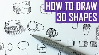 How to Draw 3D Shapes  Exercises for Beginners [upl. by Rico]