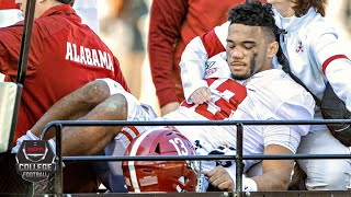 Tua Tagovailoa carted off with hip injury vs Mississippi State  College Football Highlights [upl. by Yentyrb]