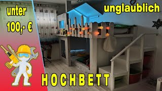 Unglaubliches HOCHBETT mit Treppe und LEDs  kostengünstig gebaut [upl. by Nonnag751]