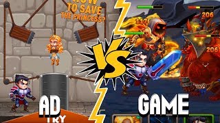 HERO WARS Ad VS Gameplay  Should YOU Download Hero Wars  AD amp GAME COMPARISON [upl. by Cordi]