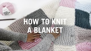 How to Knit a Blanket  Step By Step [upl. by Norvin]