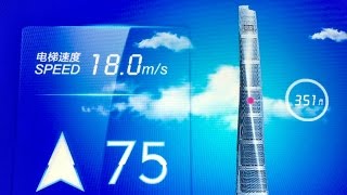 Inside worlds fastest elevator Shanghai Tower 40 mph 18 ms 120 floors [upl. by Eelrehpotsirhc]