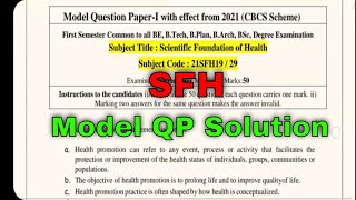 VTU SFH Model Paper 1 Solutions [upl. by Acitel]