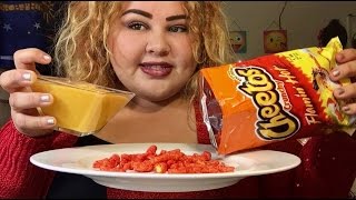 Hot Cheetos with Nacho Cheese MUKBANG [upl. by Baillieu824]