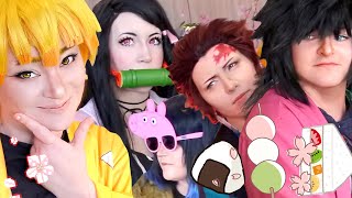 DANGO SLAYERS Sakura Picnic Cosplay OUTING  Demon Slayer Cosplay [upl. by Sisely775]