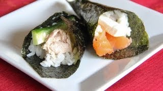 Hand Roll Sushi Recipe  Japanese Cooking 101 [upl. by Toback]