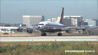 John Travoltas Private Boeing 707138B N707JT Takeoff From Los Angeles [upl. by Norford]