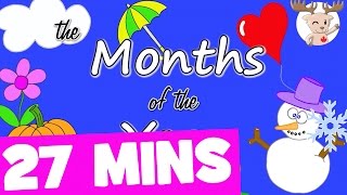 Months of the Year Song And More  27mins Kids Songs Collection [upl. by Dorehs893]