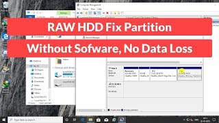 RAW HDD Fix Partition Without Software and No Data Loss [upl. by Anilah]